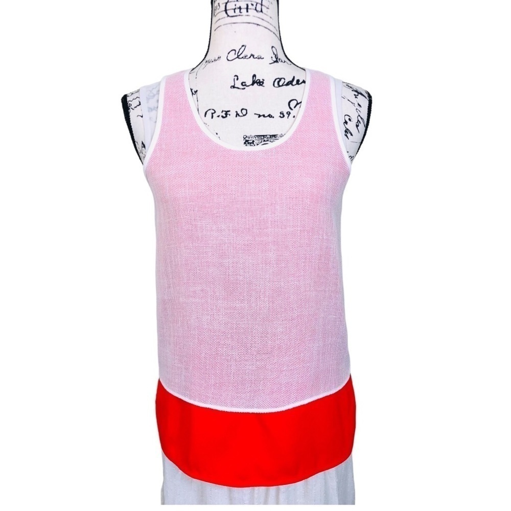 Tibi Silk Colorblock Blouse Top